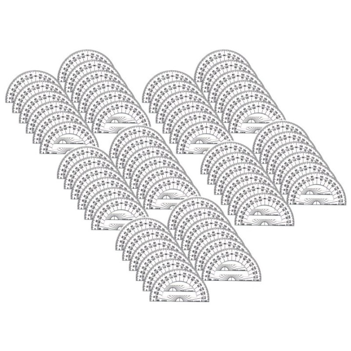 Charles Leonard Protractor Plastic, 4-Inch, 12 Per Pack, 5 Packs