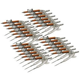 Charles Leonard Ball Bearing Compass with Golf Pencil, Pack of 24