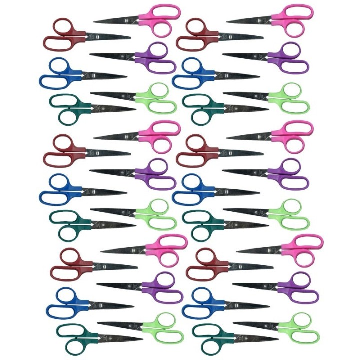 Charles Leonard Children's 5" Scissors, Pointed Tip, Assorted Colors, Pack of 36