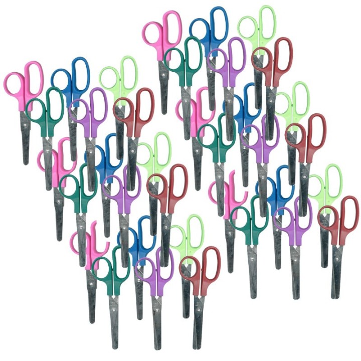 Charles Leonard Children's 5" Scissors, Blunt Tip, Assorted Colors, Pack of 36