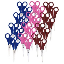 Charles Leonard Children's 5.5" Scissors, Pointed Tip, Assorted Colors, Pack of 36