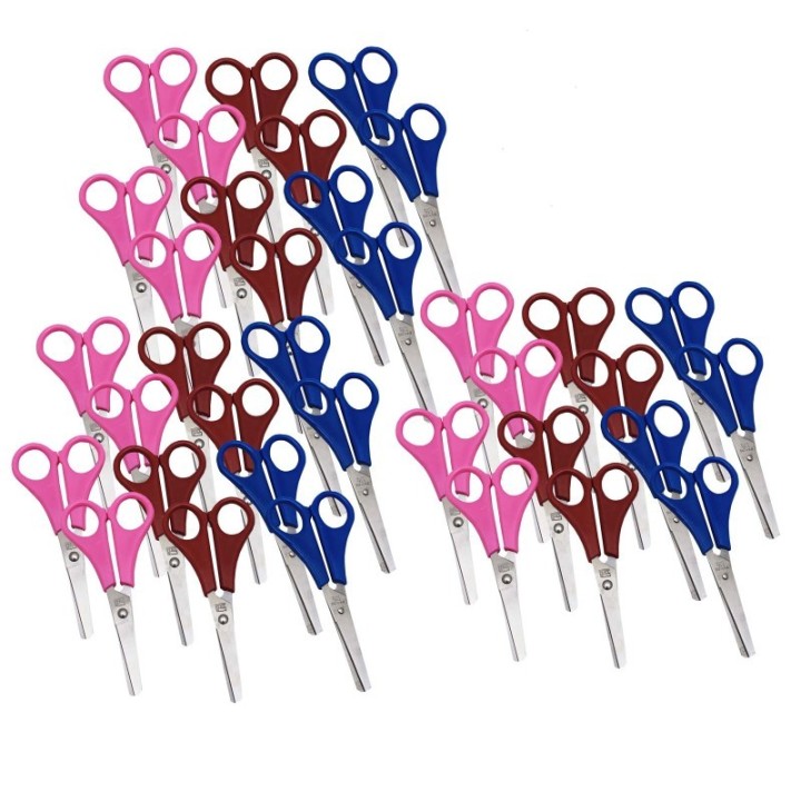 Charles Leonard Children's 5.5" Scissors, Blunt Tip, Assorted Colors, Pack of 36