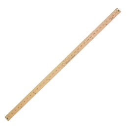Charles Leonard Metal Edged Yardstick Ruler, Inches and 1/8 Yard Measurements, Natural Wood, 36 Inches