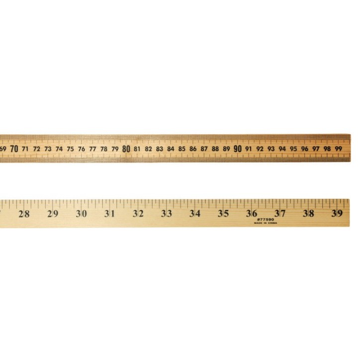 Charles Leonard Wooden Meter Stick Ruler, Natural Wood, 36 Inches