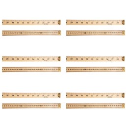 Charles Leonard Meter Stick Ruler with Metal End, Pack of 6