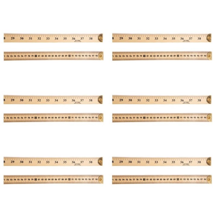 Charles Leonard Meter Stick Ruler with Metal End, Pack of 6