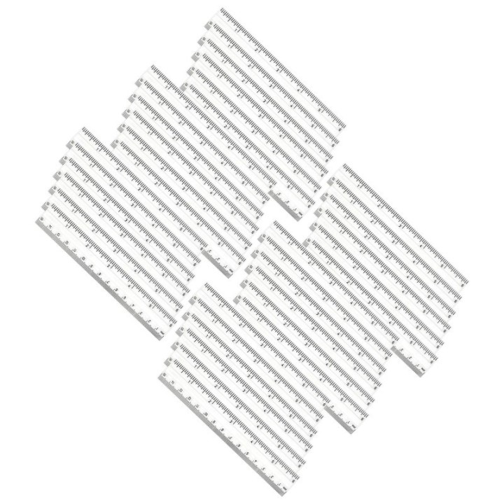 Charles Leonard Double Bevel Plastic Ruler, 6", Clear, Pack of 36