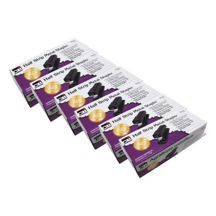 Charles Leonard Half Strip Economy Metal Stapler, Pack of 6