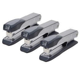 Charles Leonard Executive Metal Stapler, Full Strip, Gray, Pack of 3