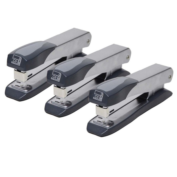 Charles Leonard Executive Metal Stapler, Full Strip, Gray, Pack of 3