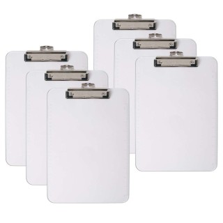 Charles Leonard Letter Size Plastic Clipboard, Clear, Pack of 6