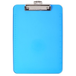 Charles Leonard Plastic Clipboard, Letter Size, Low Profile Clip, Neon Blue