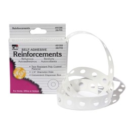 Charles Leonard Paper Hole Reinforcements, Self-Adhesive, 1/4 Inch Holes Reinforcements in Dispenser Box, White, 200/Box