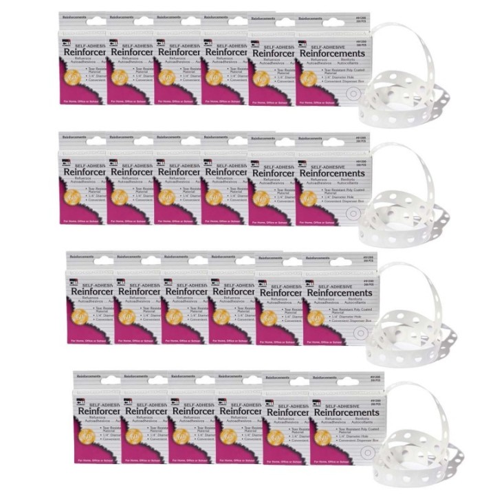 Charles Leonard Hole Reinforcements, 200 Per Pack, 24 Packs