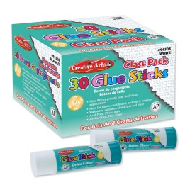 Charles Leonard Economy Glue Stick Classpack, .28 oz., Clear, Pack of 30