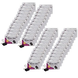 Charles Leonard Binder Clips, Small, 3/8" Capacity, Black, 12 Per Box, 48 Boxes