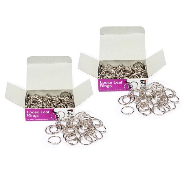 Charles Leonard Loose Leaf Rings, 3/4", 100 Per Box, 2 Boxes