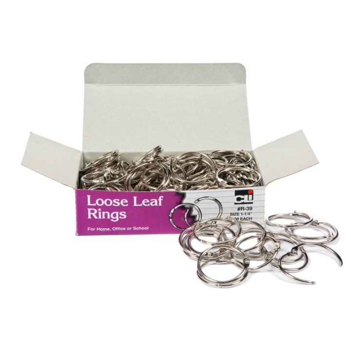 Charles Leonard Loose Leaf Rings, 1.25", Box of 100