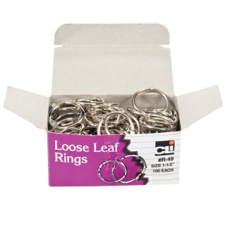 Charles Leonard Loose Leaf Book Rings, 1-1/2", Box of 100