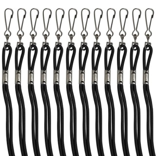 Champion Sports Lanyards, Black, Pack of 12