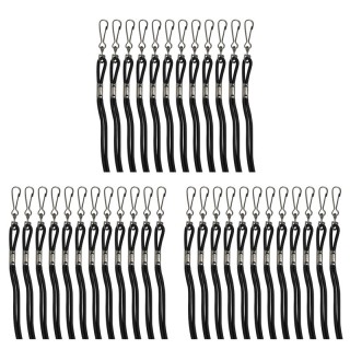 Champion Sports Lanyards, Black, Pack of 12 Per Pack, 3 Packs