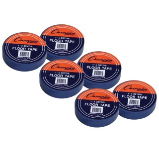 Champion Sports Floor Marking Tape, 1" x 36 yd, Blue, 6 Rolls