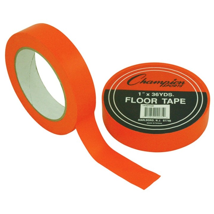 Champion Sports Floor Marking Tape, 1" x 36 yd, Orange