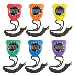 Champion Sports Stop Watch, Assorted Colors, Pack of 6