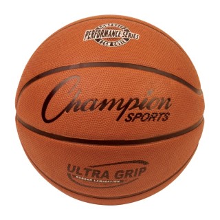 Champion Sports Ultra Grip Rubber Basketball with Bladder, Official Size 7