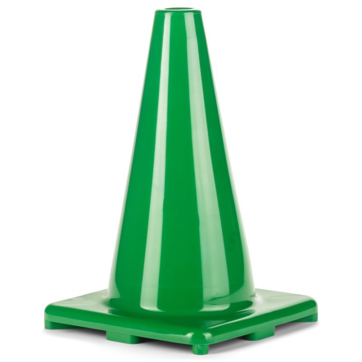 Champion Sports Hi-Visibility Flexible Vinyl Cone, Weighted, 12", Green