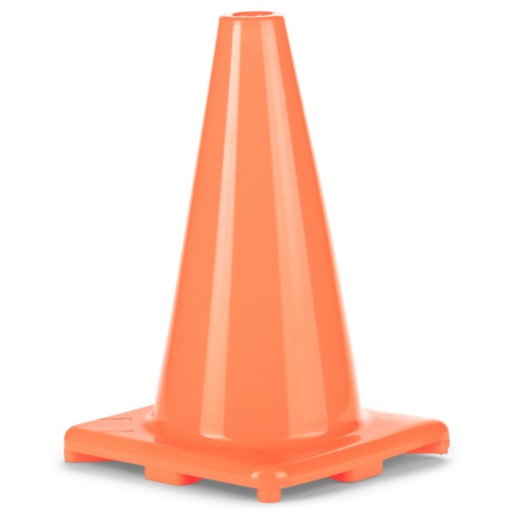 Champion Sports Hi-Visibility Flexible Vinyl Cone, Weighted, 12", Orange