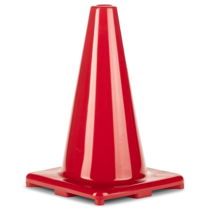 Champion Sports Hi-Visibility Flexible Vinyl Cone, Weighted, 12", Red