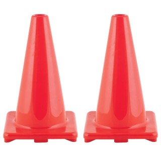 Champion Sports Hi-Visibility Flexible Vinyl Cone, 18" Orange, Pack of 2