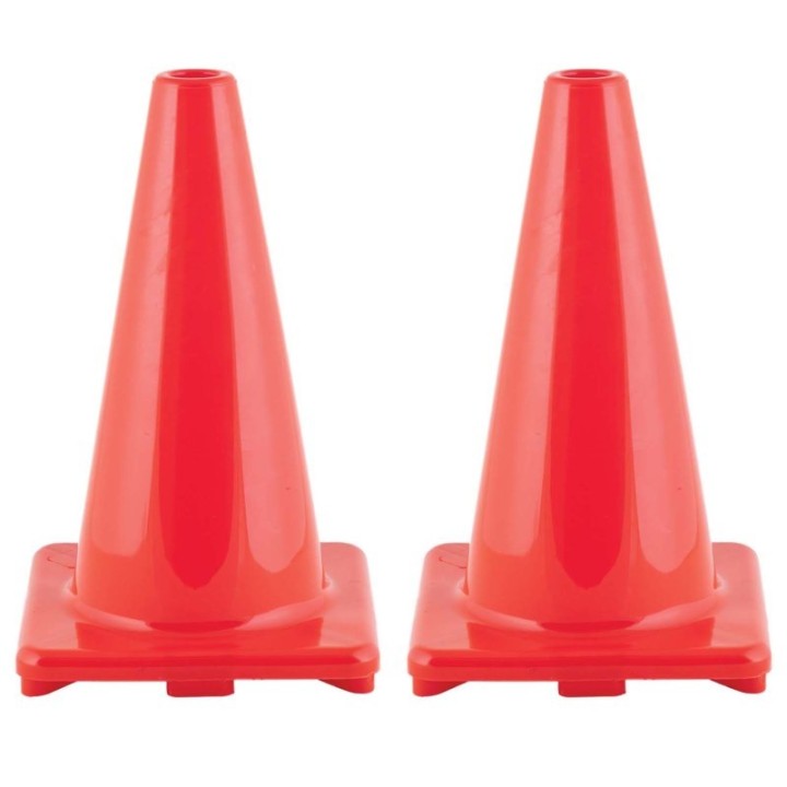 Champion Sports Hi-Visibility Flexible Vinyl Cone, 18" Orange, Pack of 2