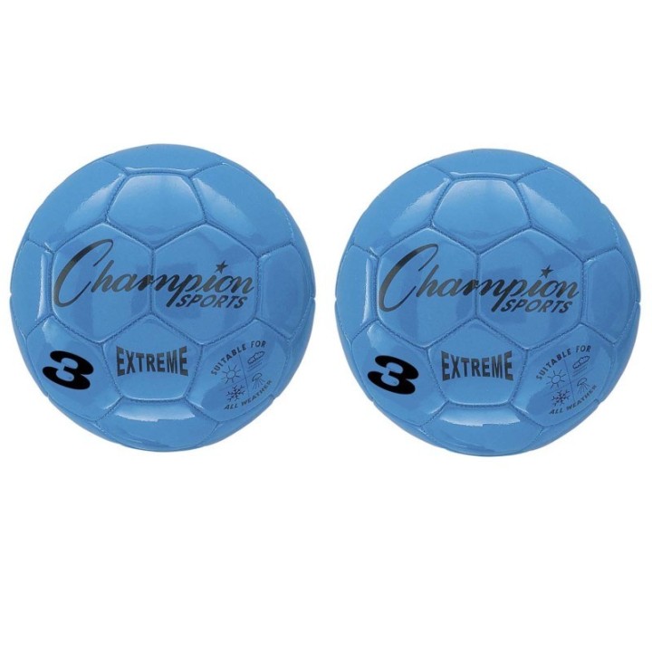 Champion Sports Extreme Soccer Ball, Size 3, Blue, Pack of 2