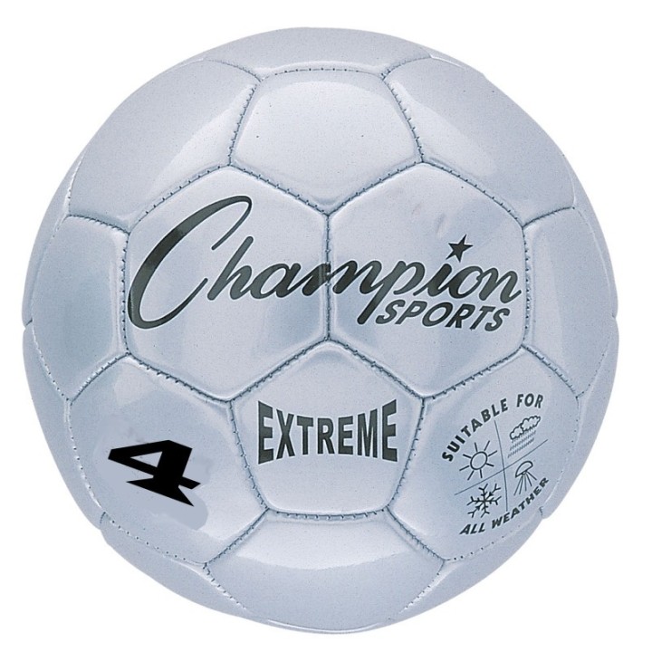 Champion Sports Extreme Soccer Ball, Size 4, Silver
