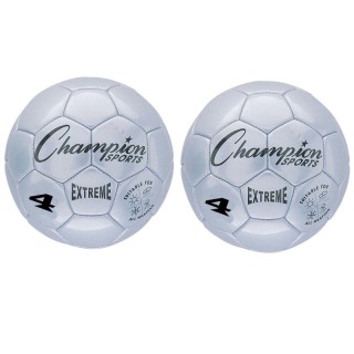 Champion Sports Extreme Soccer Ball, Size 4, Silver, Pack of 2