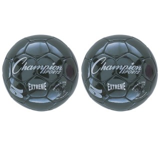 Champion Sports Extreme Soccer Ball, Size 5, Black, Pack of 2