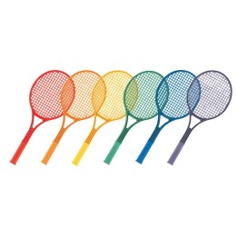 Champion Sports Plastic Tennis Racket Set, 6 Assorted Colors