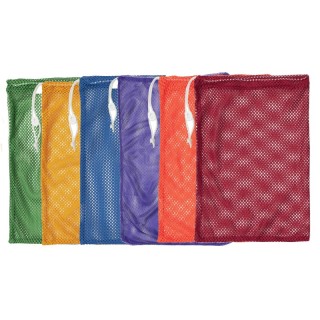 Champion Sports Mesh Equipment Bag, 12" x 18", Assorted Colors, Pack of 6