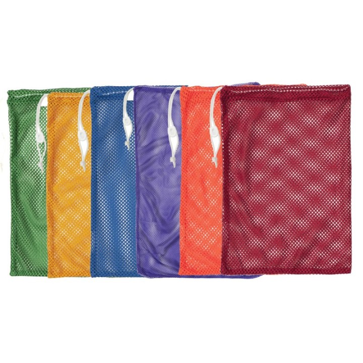 Champion Sports Mesh Equipment Bag, 12" x 18", Assorted Colors, Pack of 6