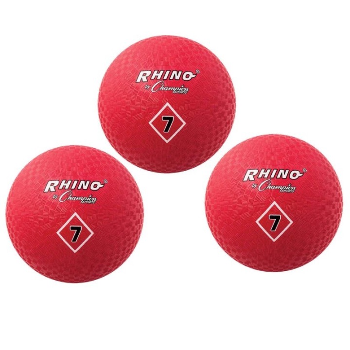 Champion Sports Playground Ball, 7", Red, Pack of 3
