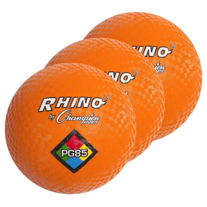 Champion Sports Playground Ball, 8-1/2", Orange, Pack of 3