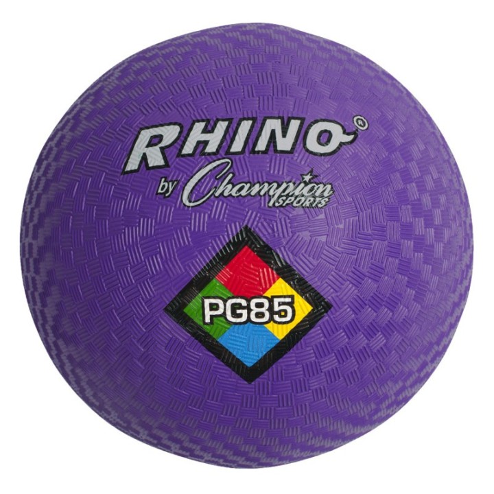 Champion Sports Rhino Playground Balls, 8-1/2"D, Two Ply, Nylon Wound, Purple