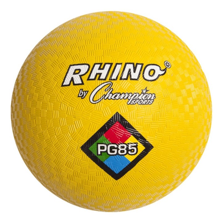 Champion Sports Rhino Playground Balls, 8-1/2"D, Two Ply, Nylon Wound, Yellow