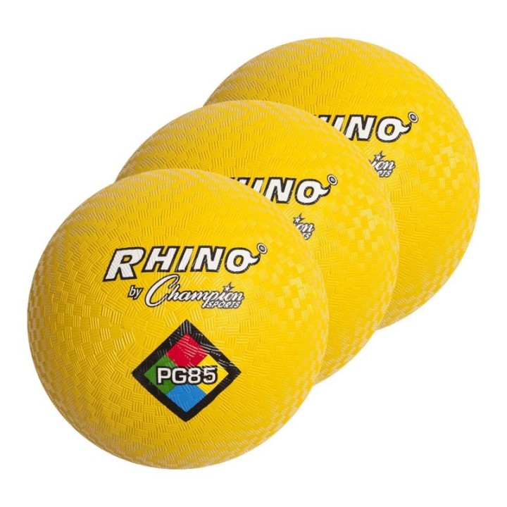 Champion Sports Playground Ball, 8-1/2", Yellow, Pack of 3