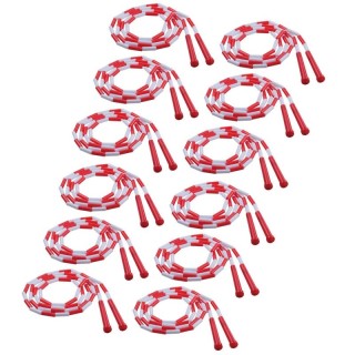 Champion Sports Plastic Segmented Jump Rope 7', Red & White, Pack of 12