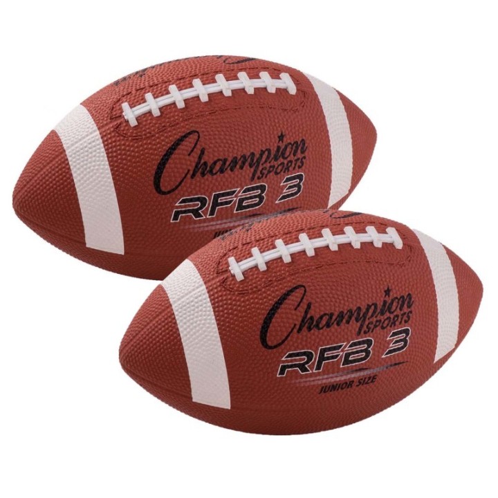 Champion Sports Rubber Football, Junior Size, Pack of 2