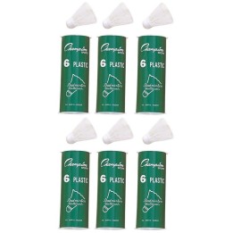 Champion Sports Plastic Indoor Shuttlecocks, 6 Per Pack, 6 Packs