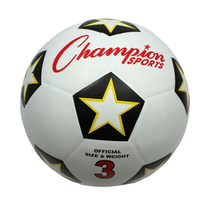 Champion Sports Rubber Cover Soccer Ball, Size 3